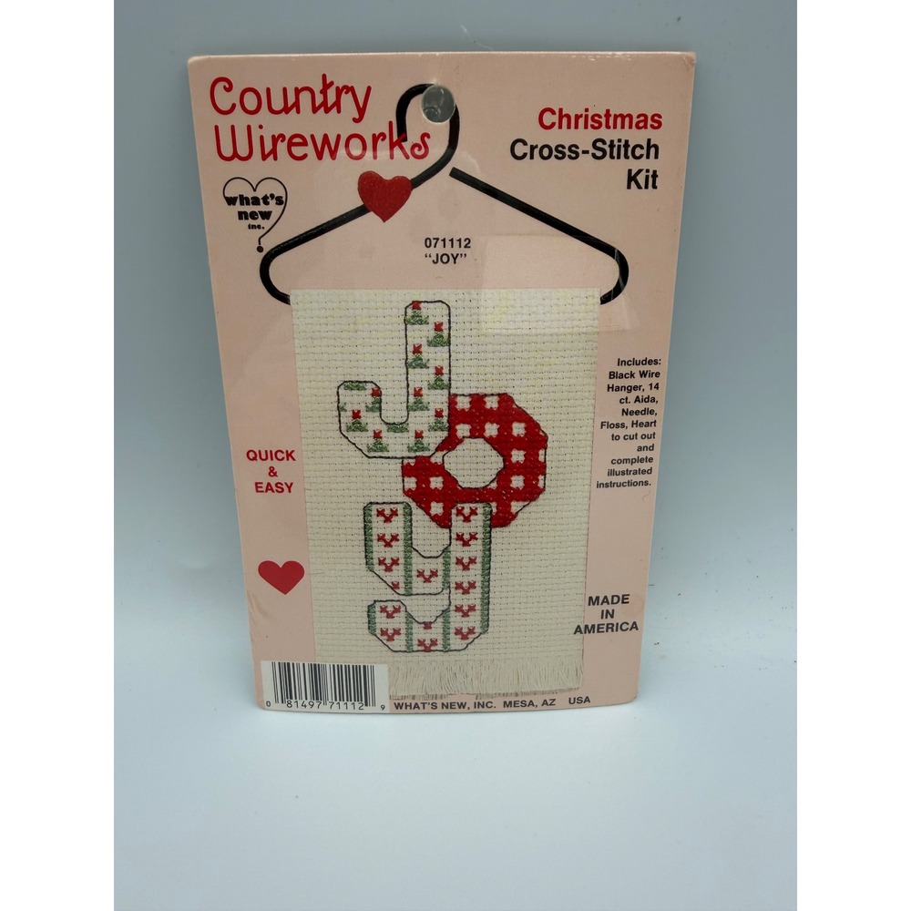 Country Wireworks Christmas Cross Stitch Kit Joy 071112 What's New Inc USA Made